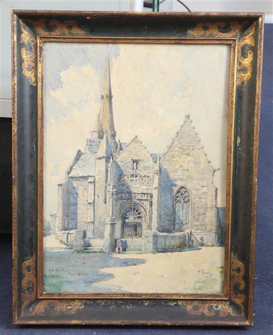 Emile Appey (1876-1935) Le Frouet St Barbe and Notre Dame de la Clarte Perras Guiree 15 x 11.5in. and 20.5 x 15in.